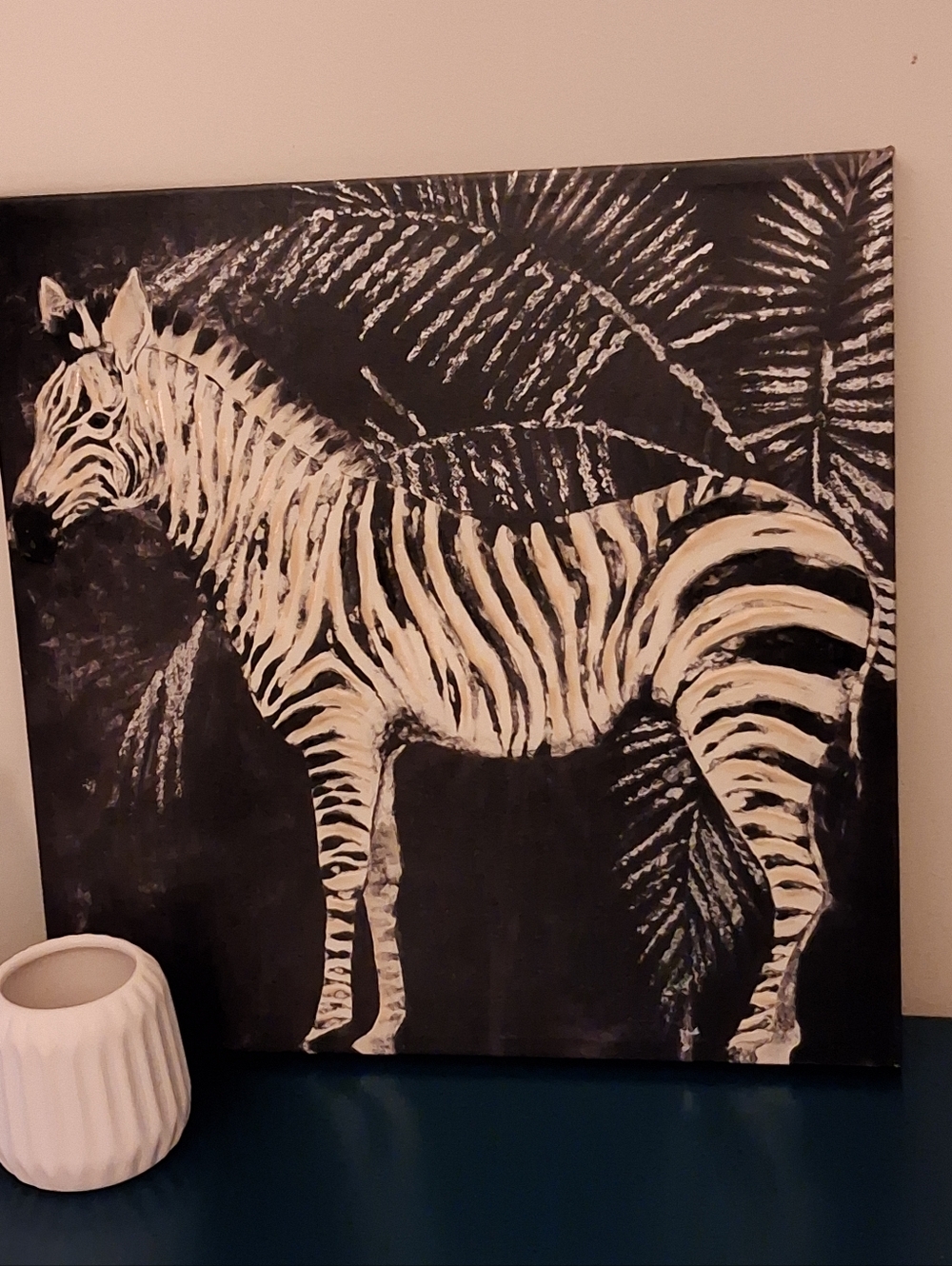 Authentic Black & White Zebra Canvas Wall Art